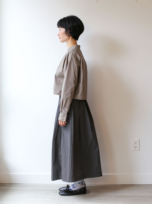 Nicholson & Nicholson Mira Washed Cotton Skirt - Black Check