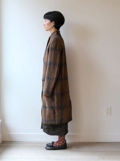 Hannoh Wessel Harris Tweed Wool Coat Marika - Brown