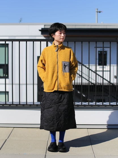 And Wander Women's Re Wool Stand Zip Cardigan - Yellow