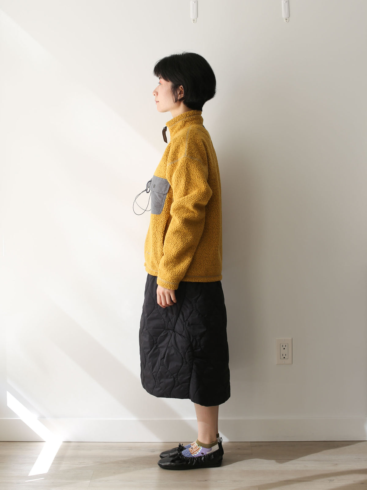 And Wander Women's Re Wool Stand Zip Cardigan - Yellow