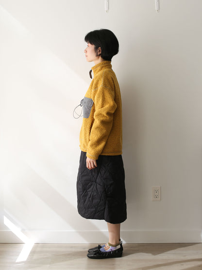 And Wander Women's Re Wool Stand Zip Cardigan - Yellow
