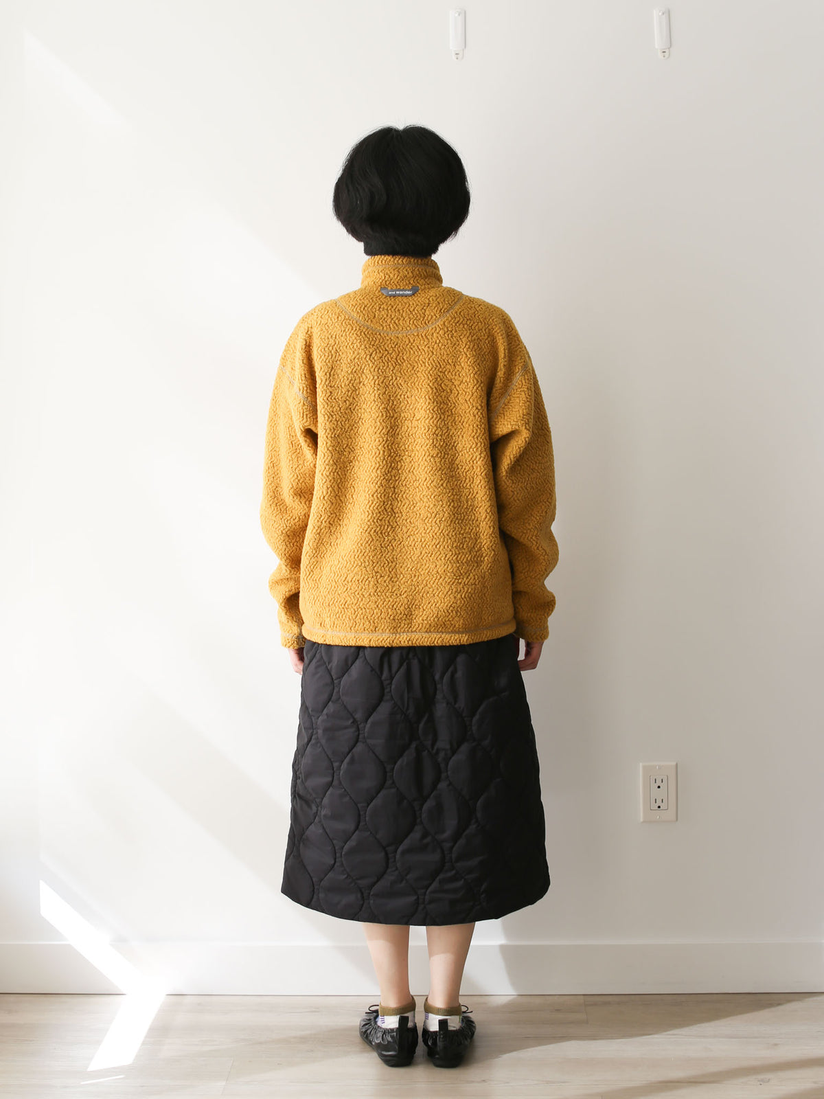 And Wander Women's Re Wool Stand Zip Cardigan - Yellow