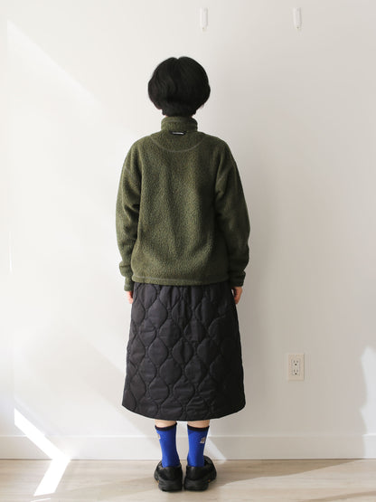 And Wander Women/Men's Re Wool Stand Zip Cardigan - Khaki