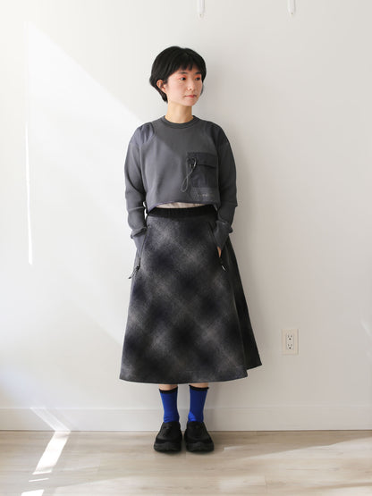 And Wander Women's Wool Shaggy Check Skirt