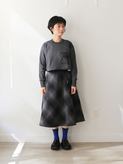 And Wander Women's Wool Shaggy Check Skirt