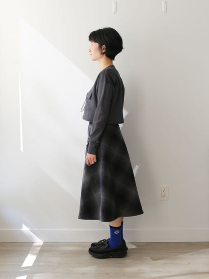 And Wander Women's Wool Shaggy Check Skirt