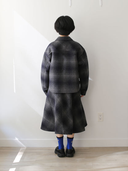 And Wander Women/Men's Wool Shaggy Check Zip Jacket