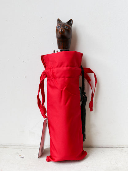 Guy De Jean Compact Umbrella - Red Cat