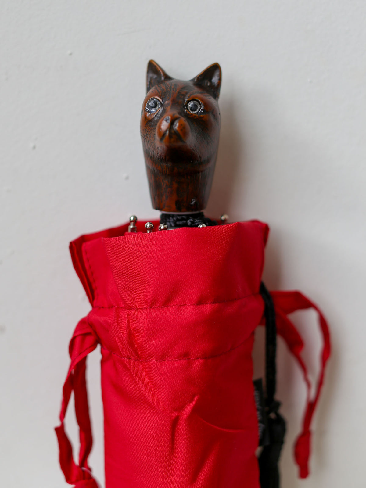 Guy De Jean Compact Umbrella - Red Cat