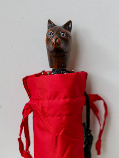 Guy De Jean Compact Umbrella - Red Cat