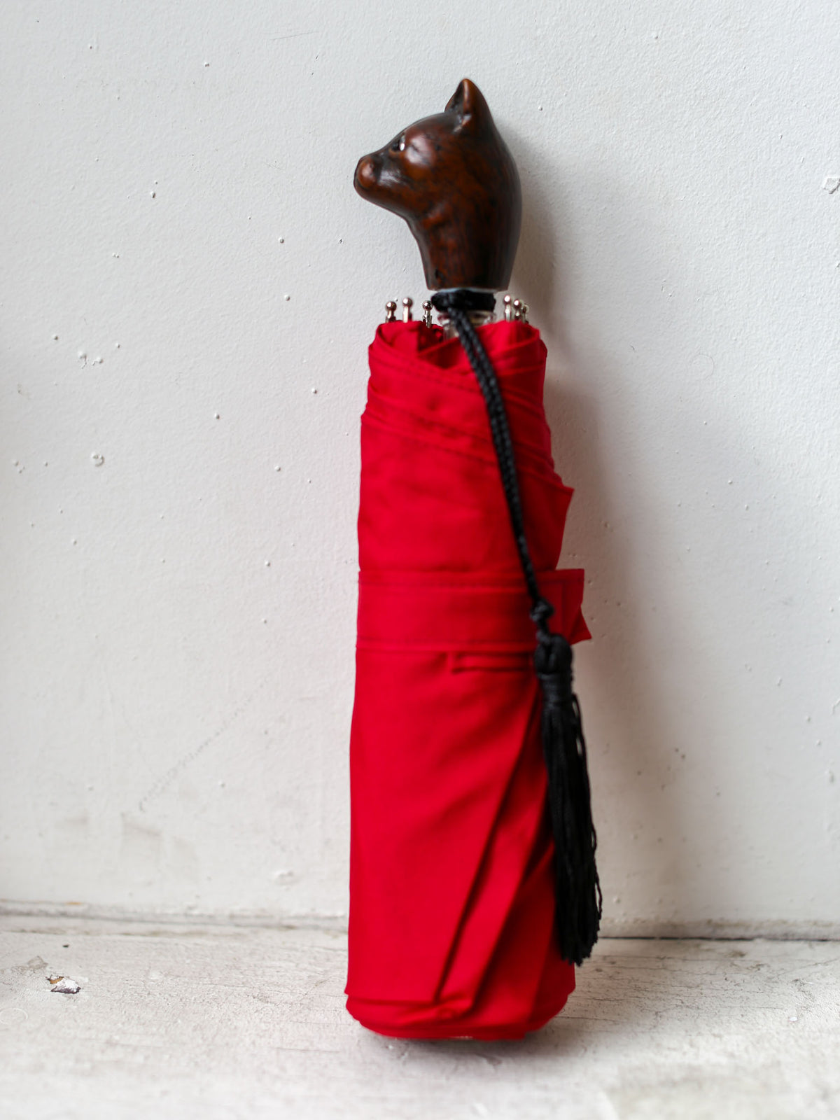 Guy De Jean Compact Umbrella - Red Cat