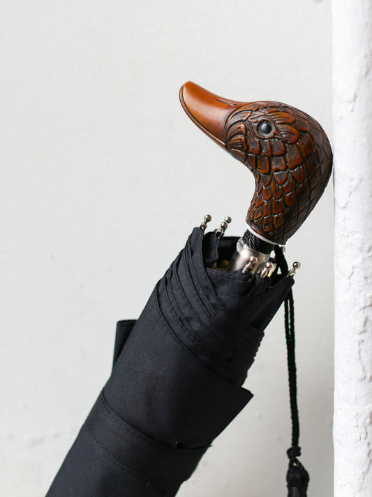 Guy De Jean Compact Umbrella - Black Duck