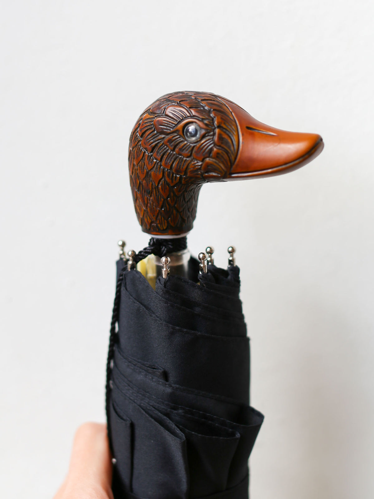 Guy De Jean Compact Umbrella - Black Duck