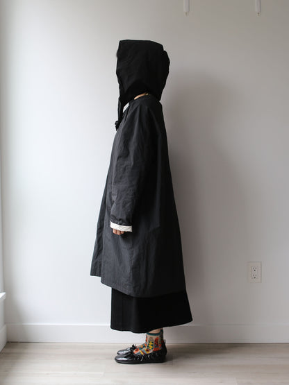 A Punto B Long Coat with Removable Hood - Black