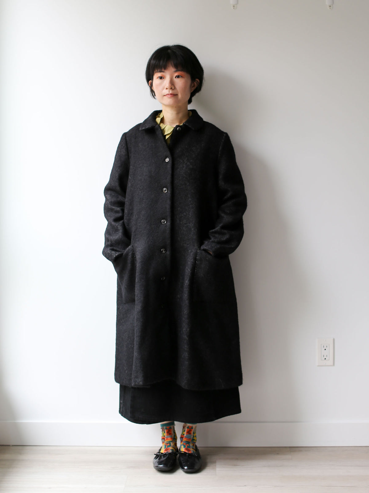 A Punto B Wool Long Coat - Graphite