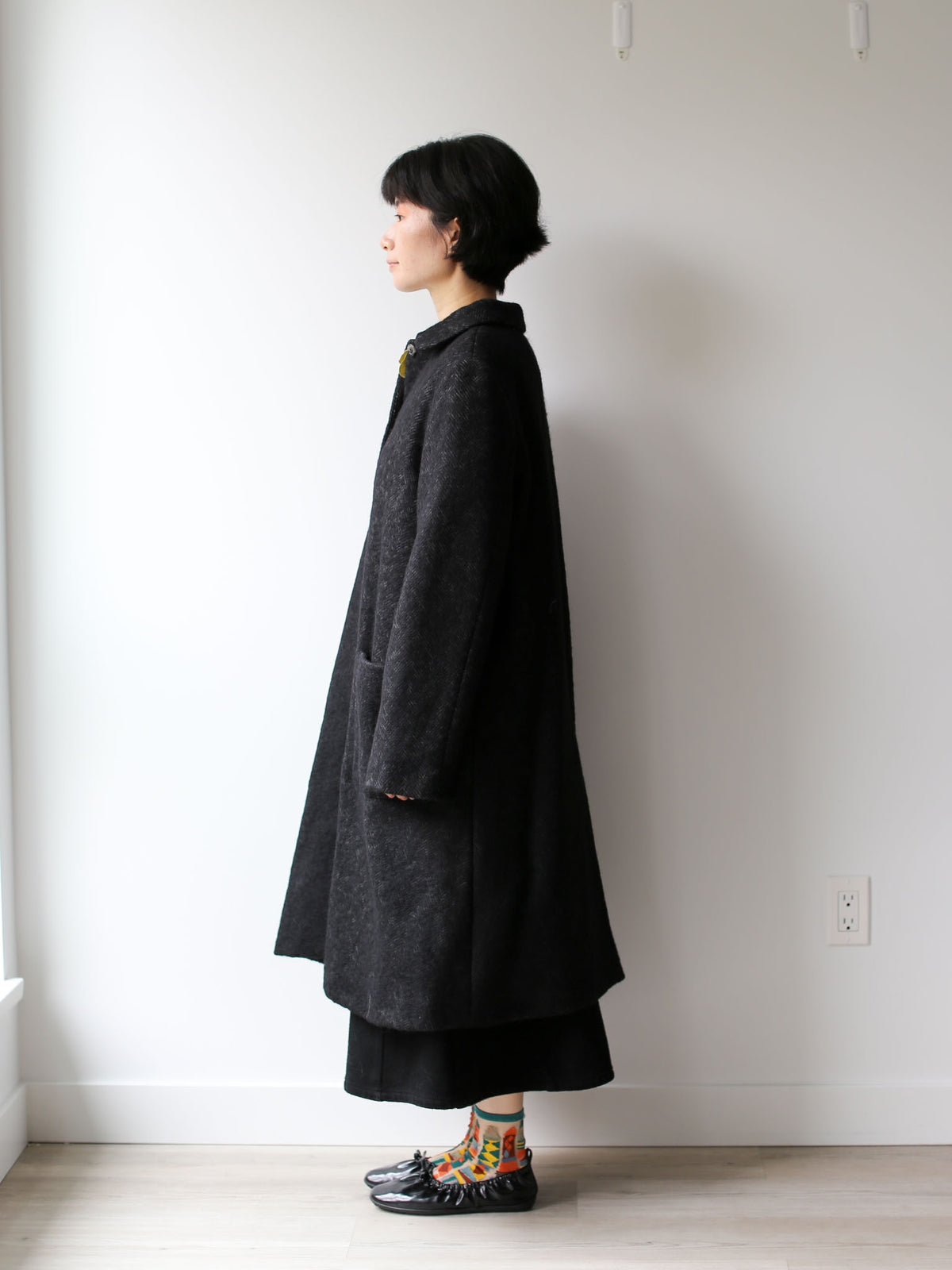 A Punto B Wool Long Coat - Graphite