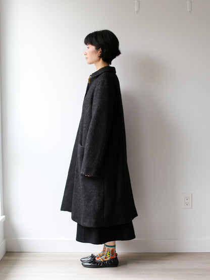 A Punto B Wool Long Coat - Graphite