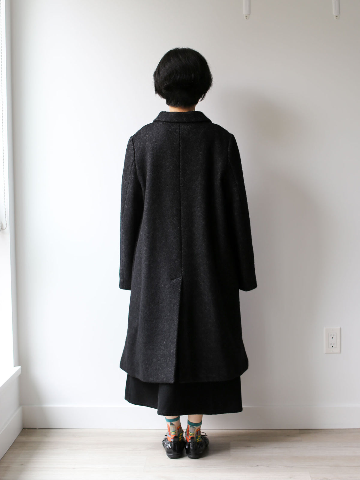 A Punto B Wool Long Coat - Graphite