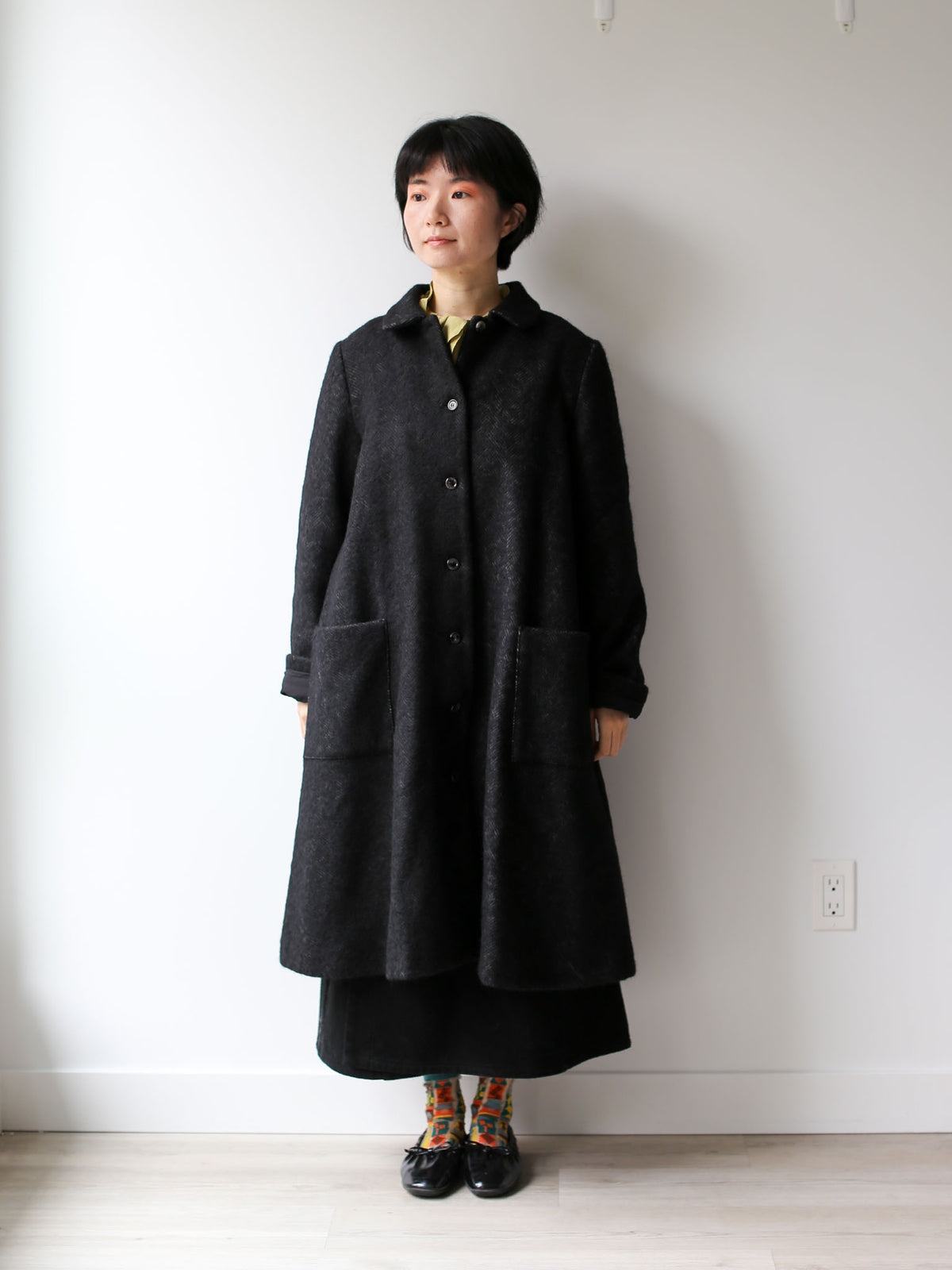 A Punto B Wool Long Coat - Graphite