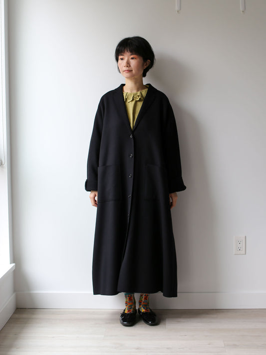A Punto B Wool Coat - Black