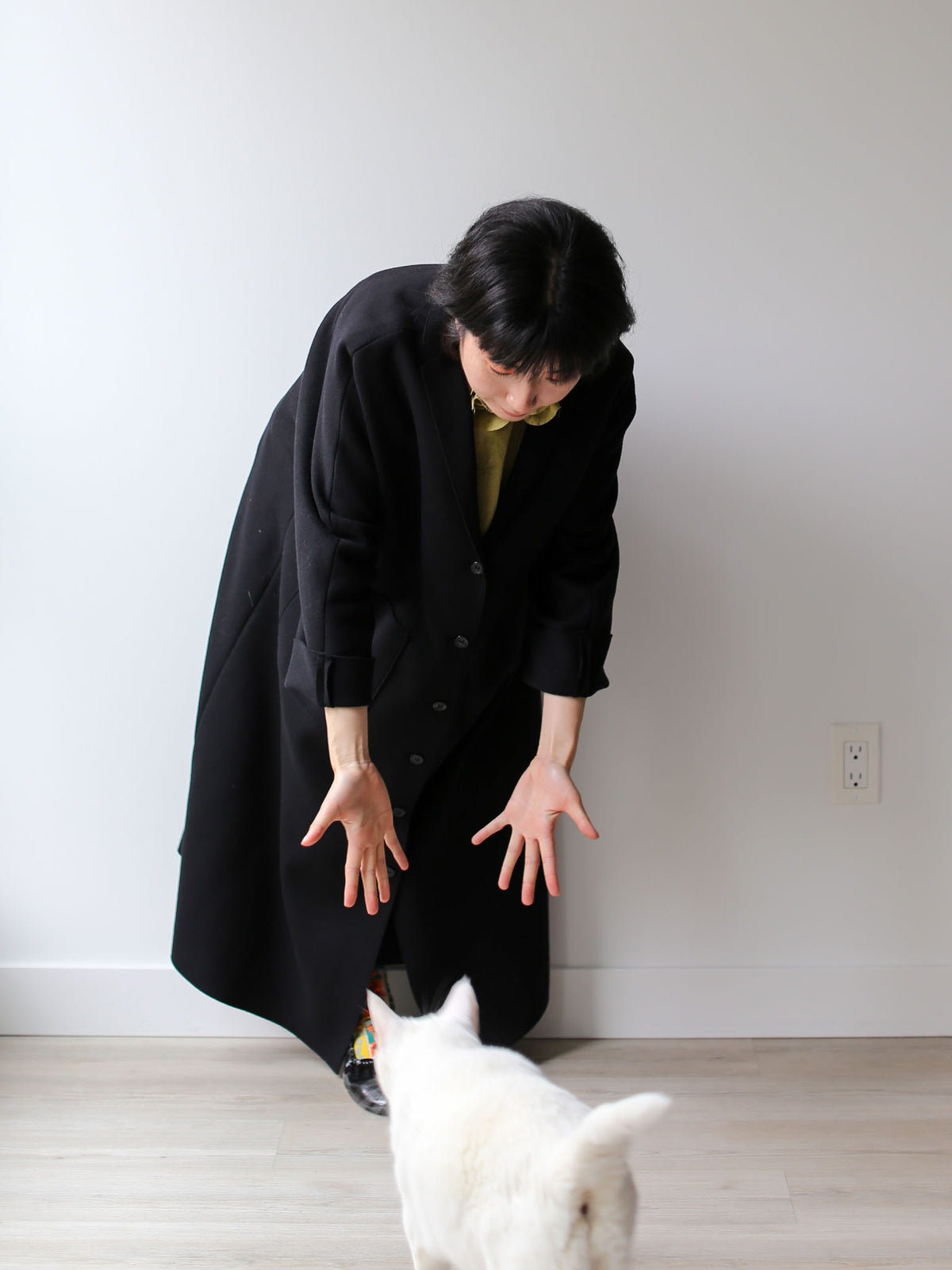 A Punto B Wool Coat - Black