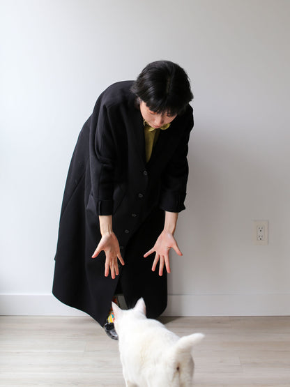 A Punto B Wool Coat - Black