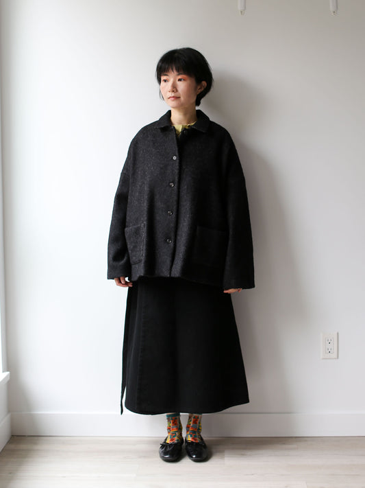 A Punto B Wool Short Coat - Graphite