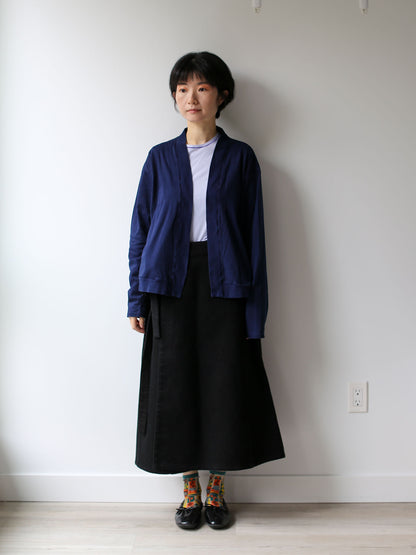 Blue Blue Japan Unisex Knitted Airy Smooth Indigo Haori Cardigan
