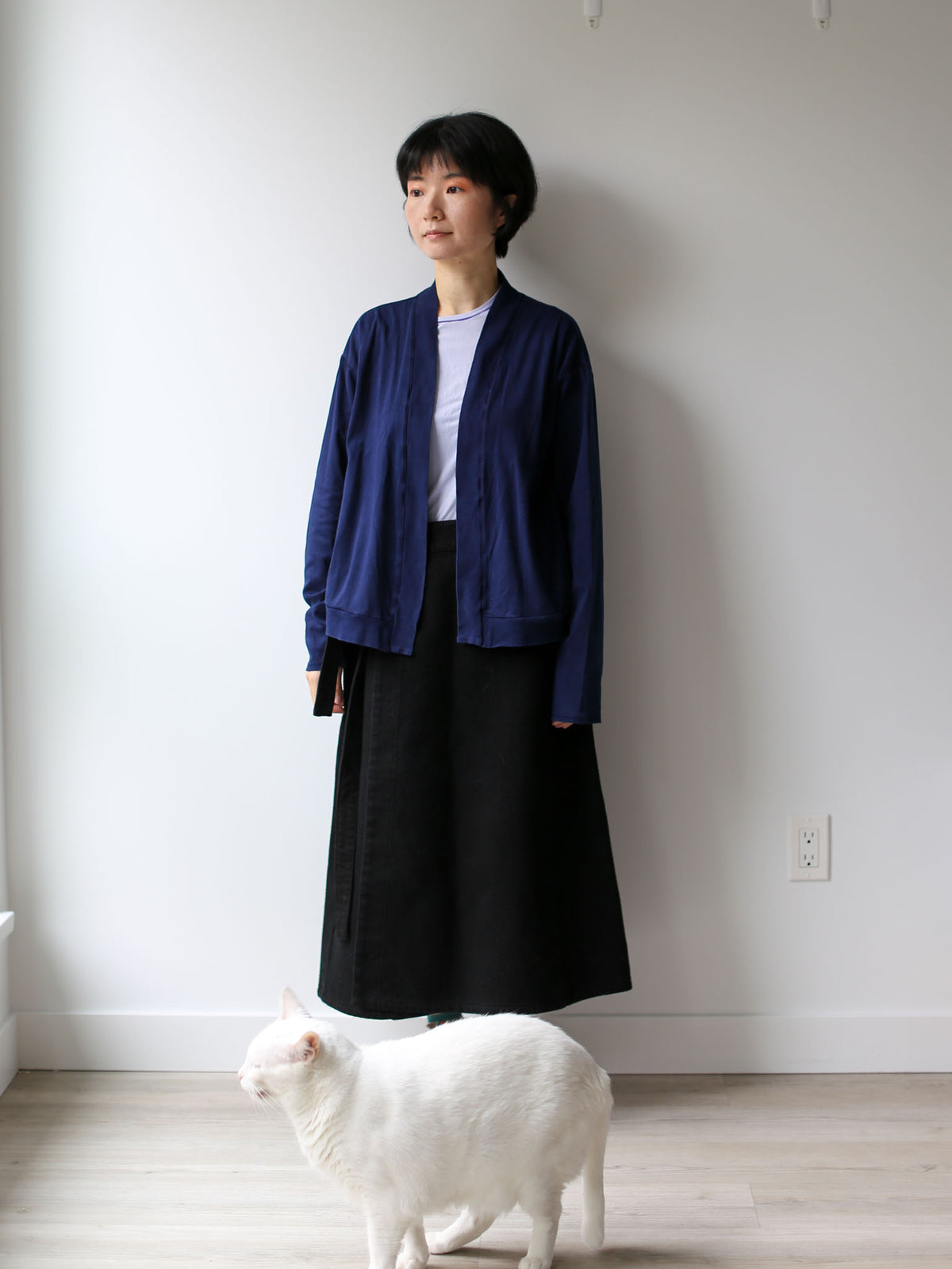 Blue Blue Japan Unisex Knitted Airy Smooth Indigo Haori Cardigan