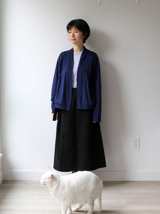 Blue Blue Japan Unisex Knitted Airy Smooth Indigo Haori Cardigan