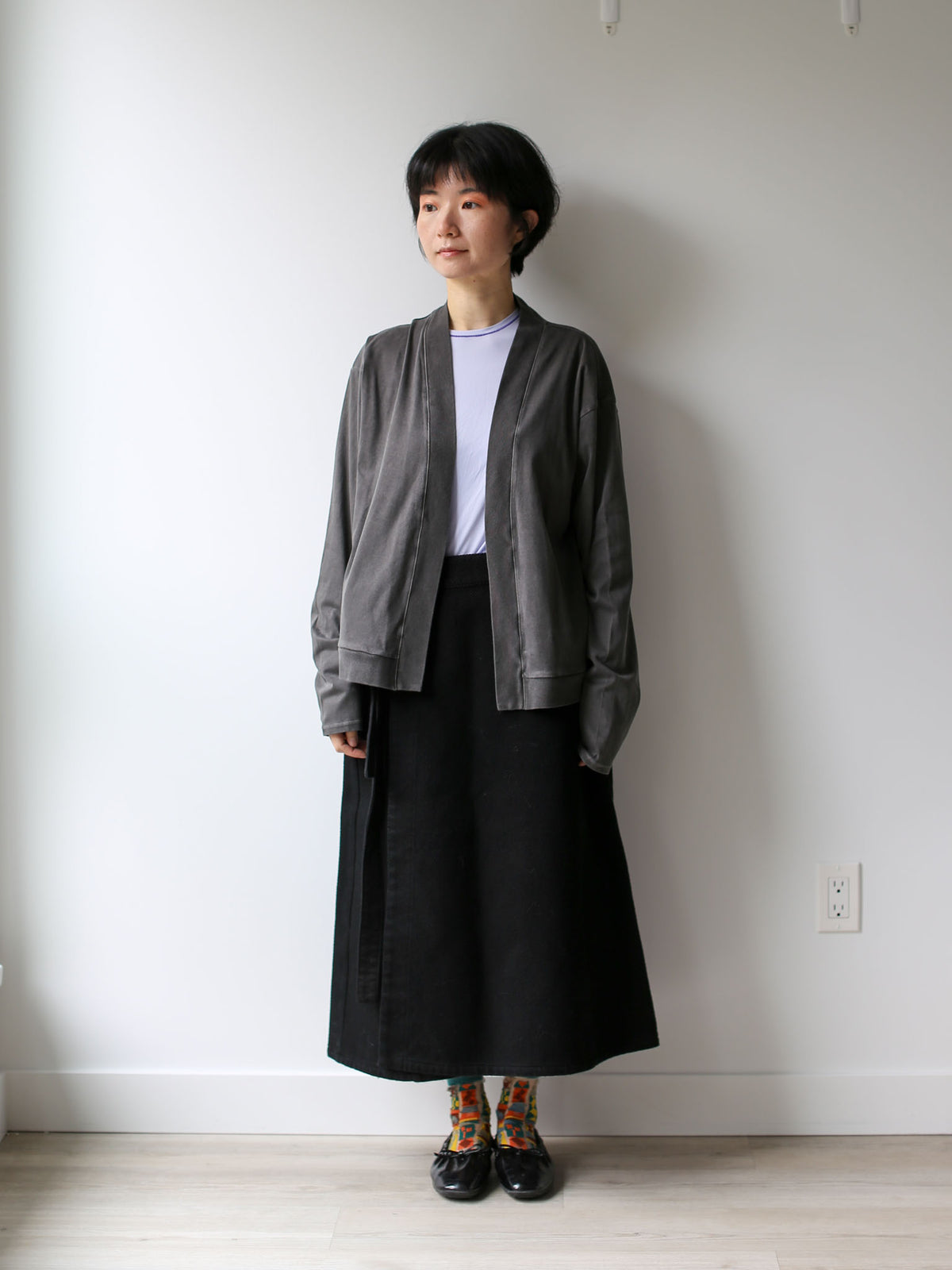 Blue Blue Japan Unisex Knitted Airy Smooth Black Haori Cardigan