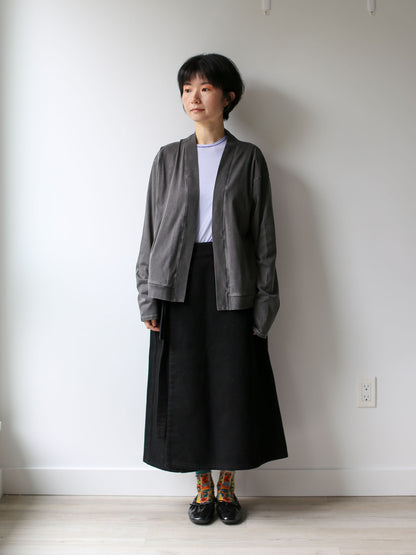 Blue Blue Japan Unisex Knitted Airy Smooth Black Haori Cardigan