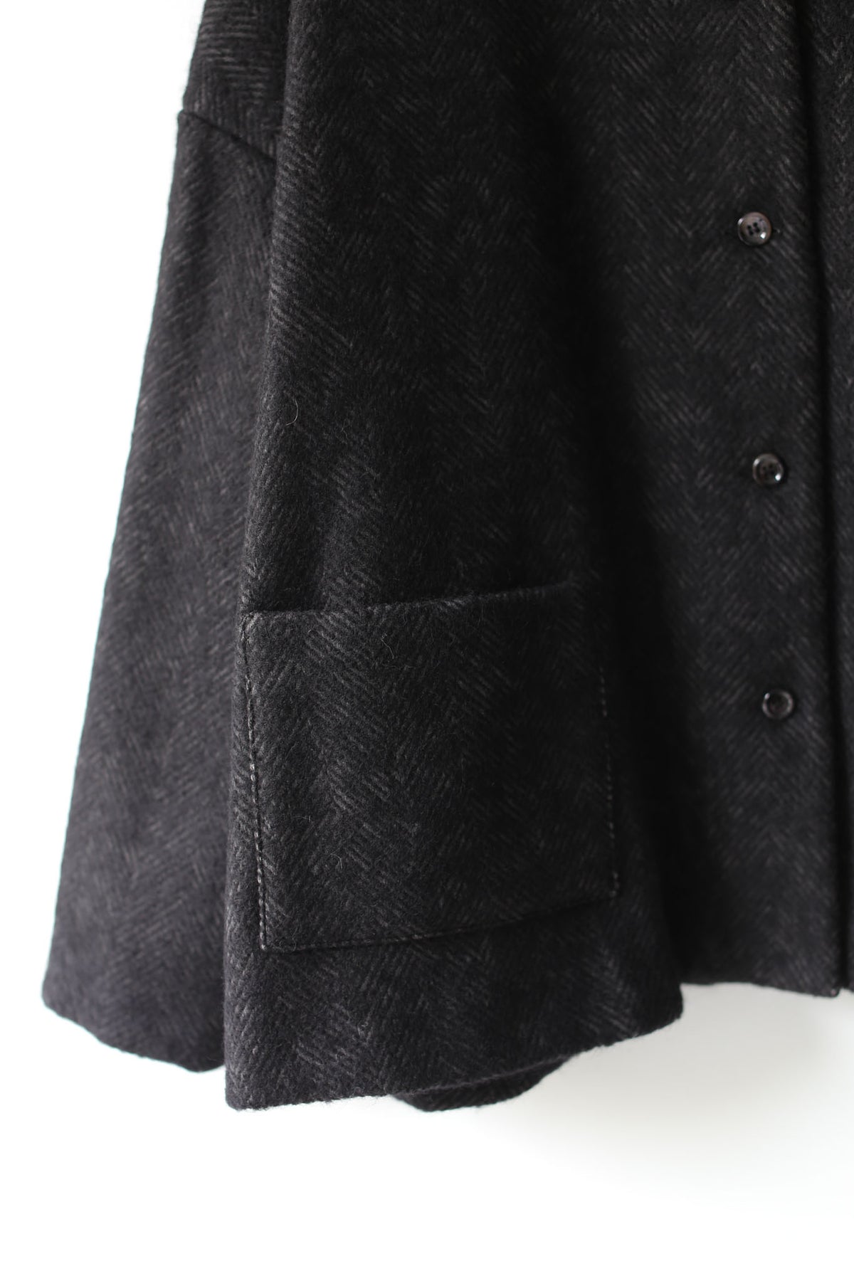 A Punto B Wool Short Coat - Graphite