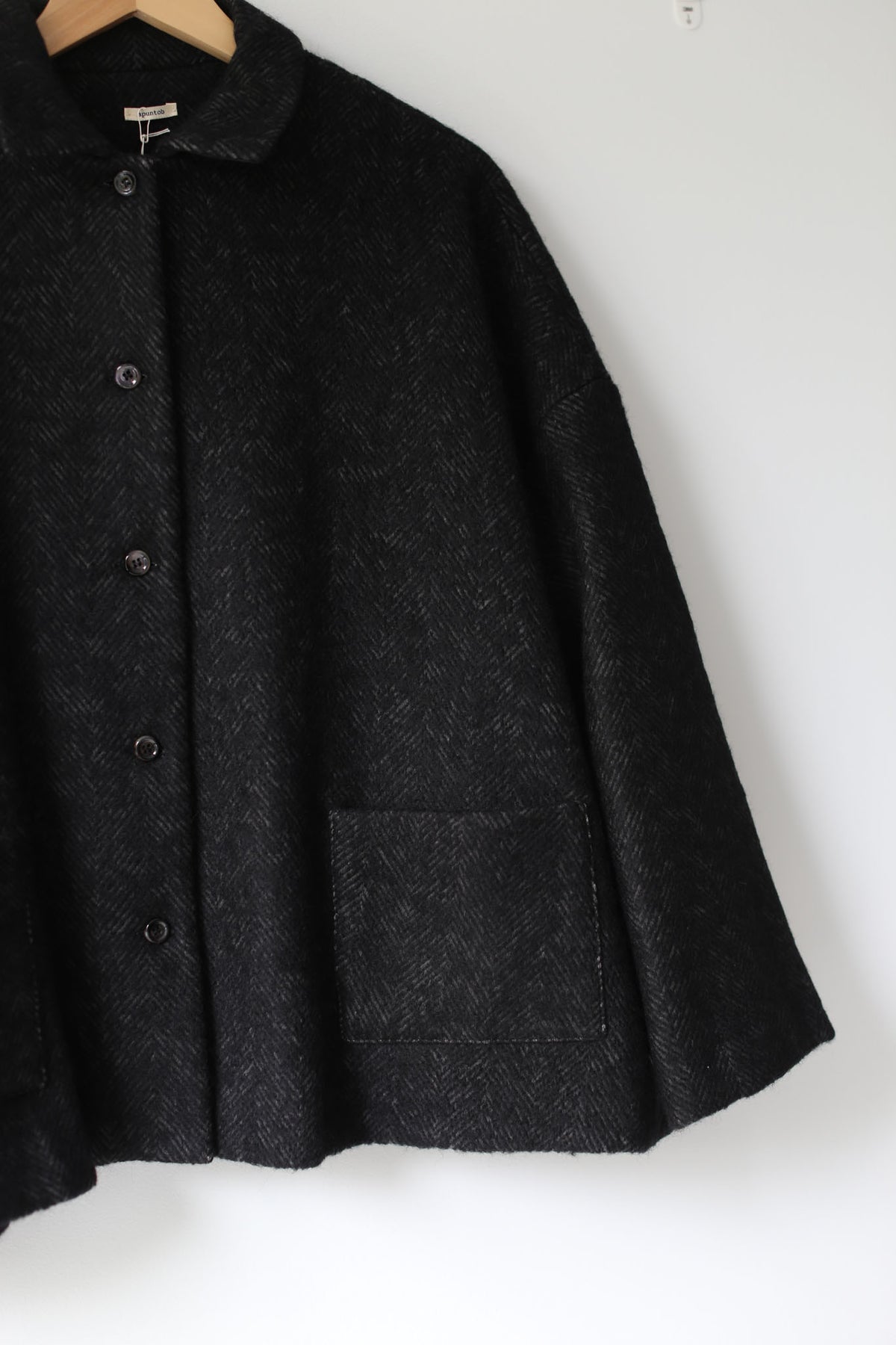 A Punto B Wool Short Coat - Graphite