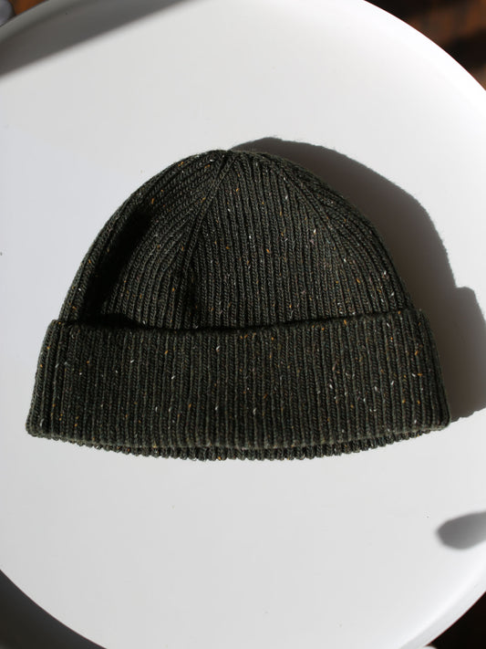 Rototo Cotton Nep Wool Seamless Cap - Olive