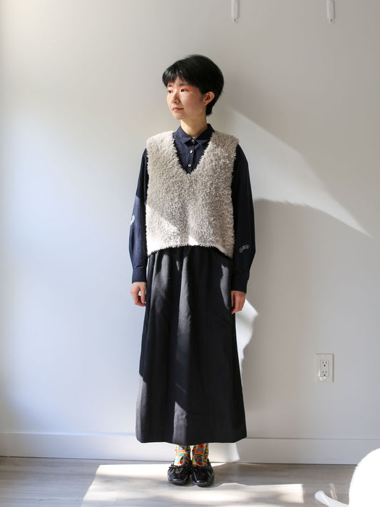 evam eva Alpaca Wool Vest - Oyster