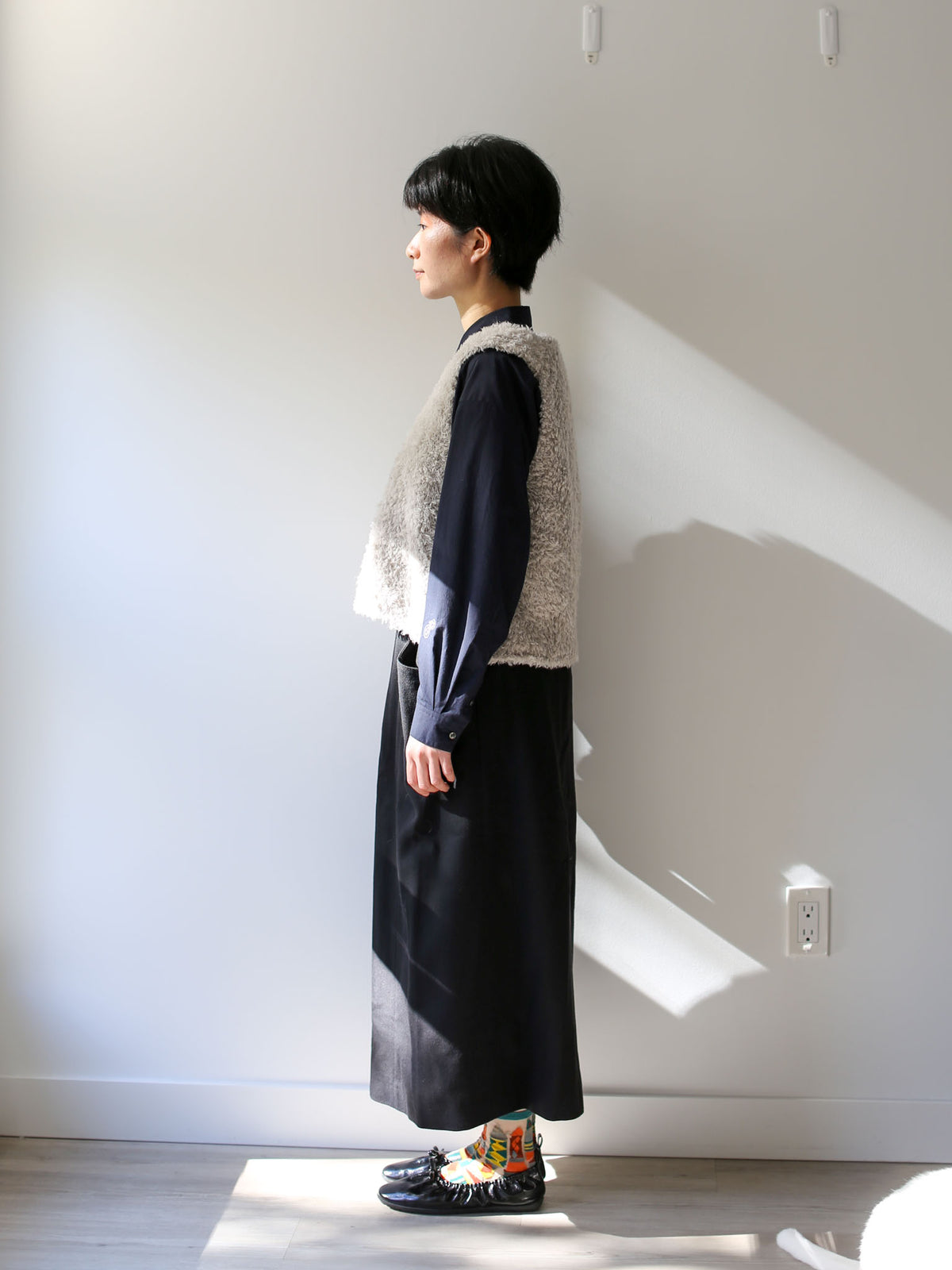 evam eva Alpaca Wool Vest - Oyster