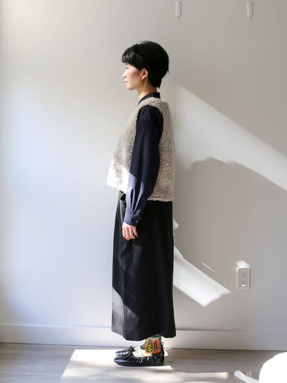 evam eva Alpaca Wool Vest - Oyster