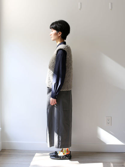 evam eva Alpaca Wool Vest - Smoke White