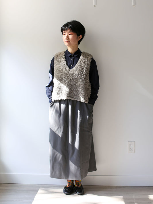 evam eva Alpaca Wool Vest - Smoke White