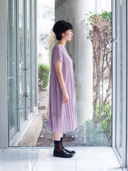 M. & Kyoko Pleated One-piece Dress - Pink