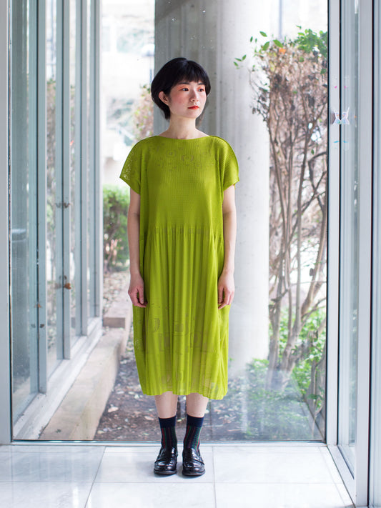 M. & Kyoko Pleated One-piece Dress - Green