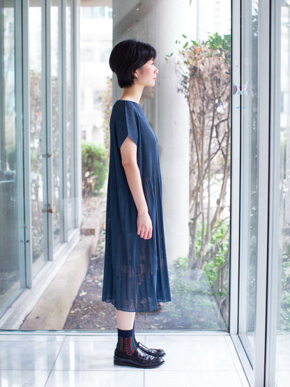 M. & Kyoko Pleated One-piece Dress - Blue