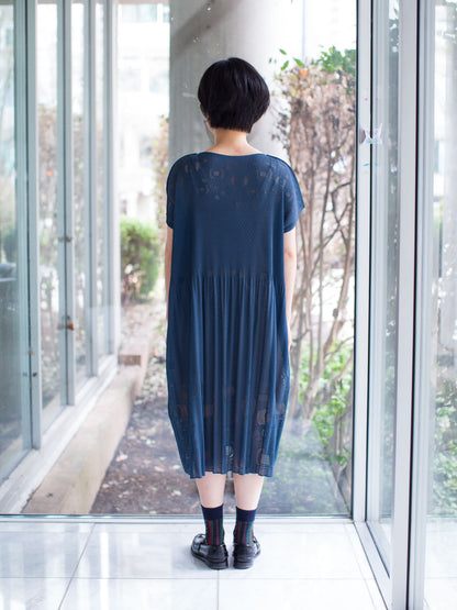M. & Kyoko Pleated One-piece Dress - Blue