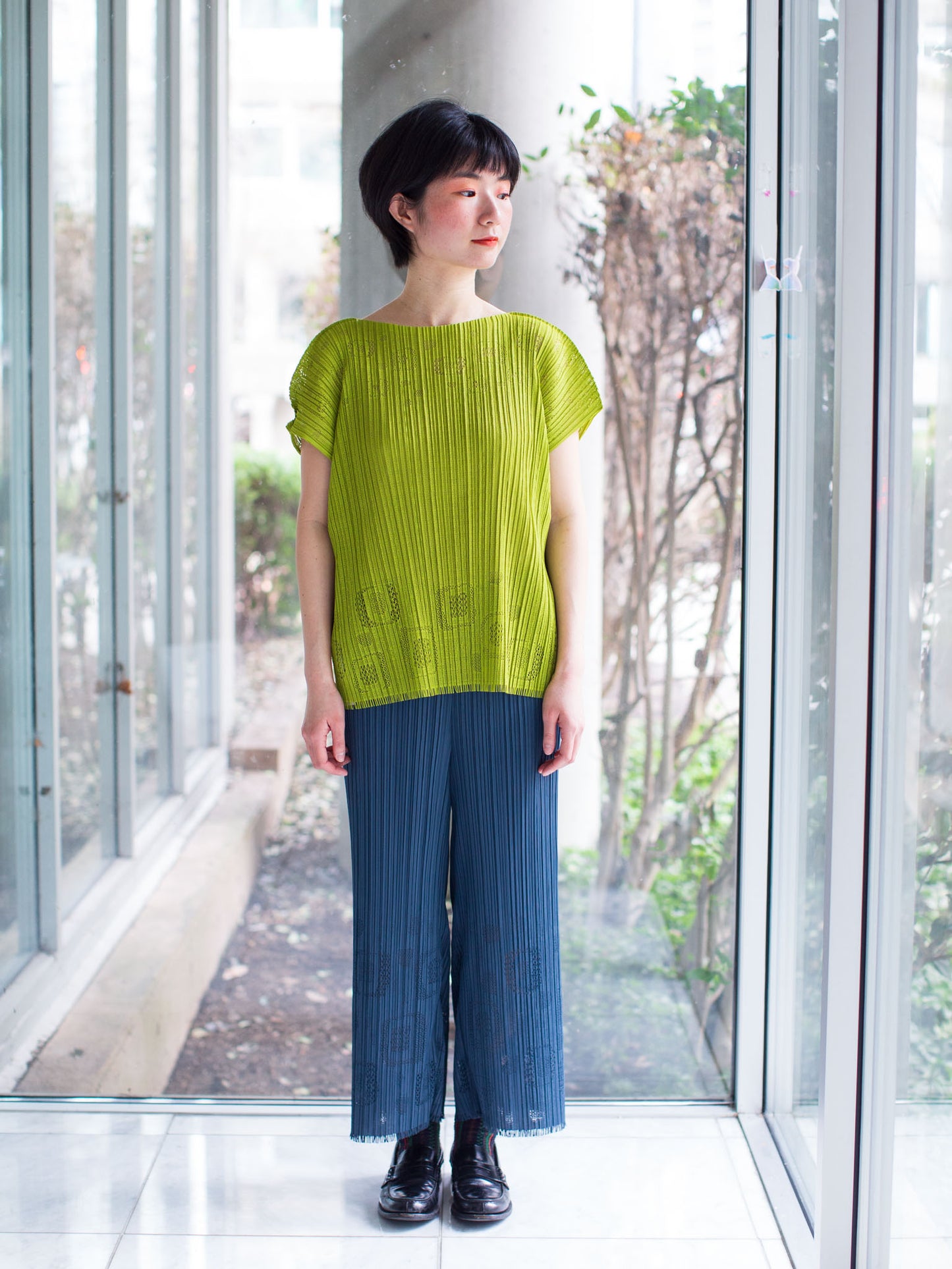 M. & Kyoko Pleated Pullover (1109)- Green
