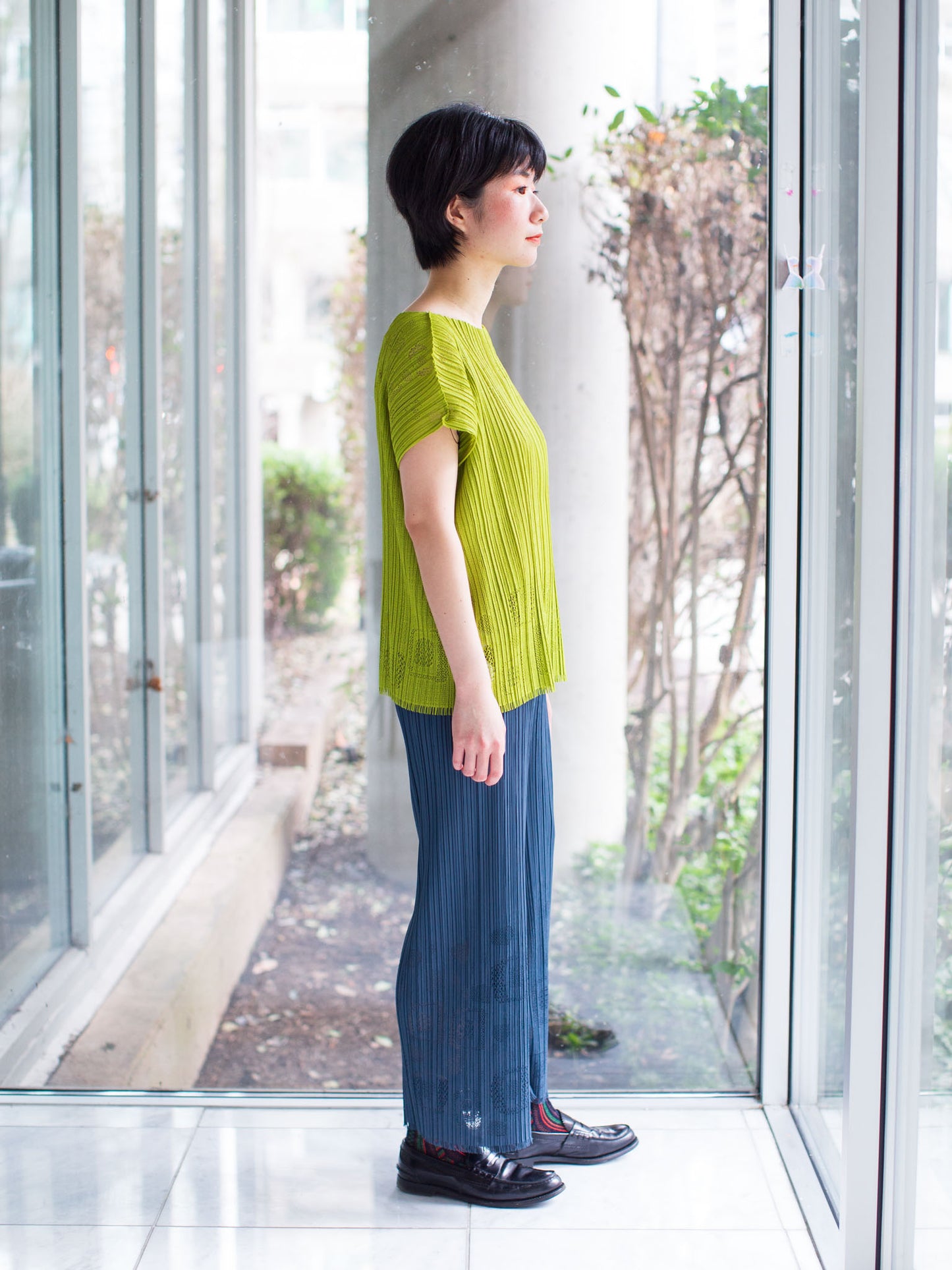 M. & Kyoko Pleated Pullover (1109)- Green
