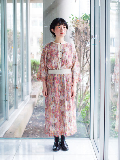 M. & Kyoko Knitted Floral Pattern Skirt - Ivory