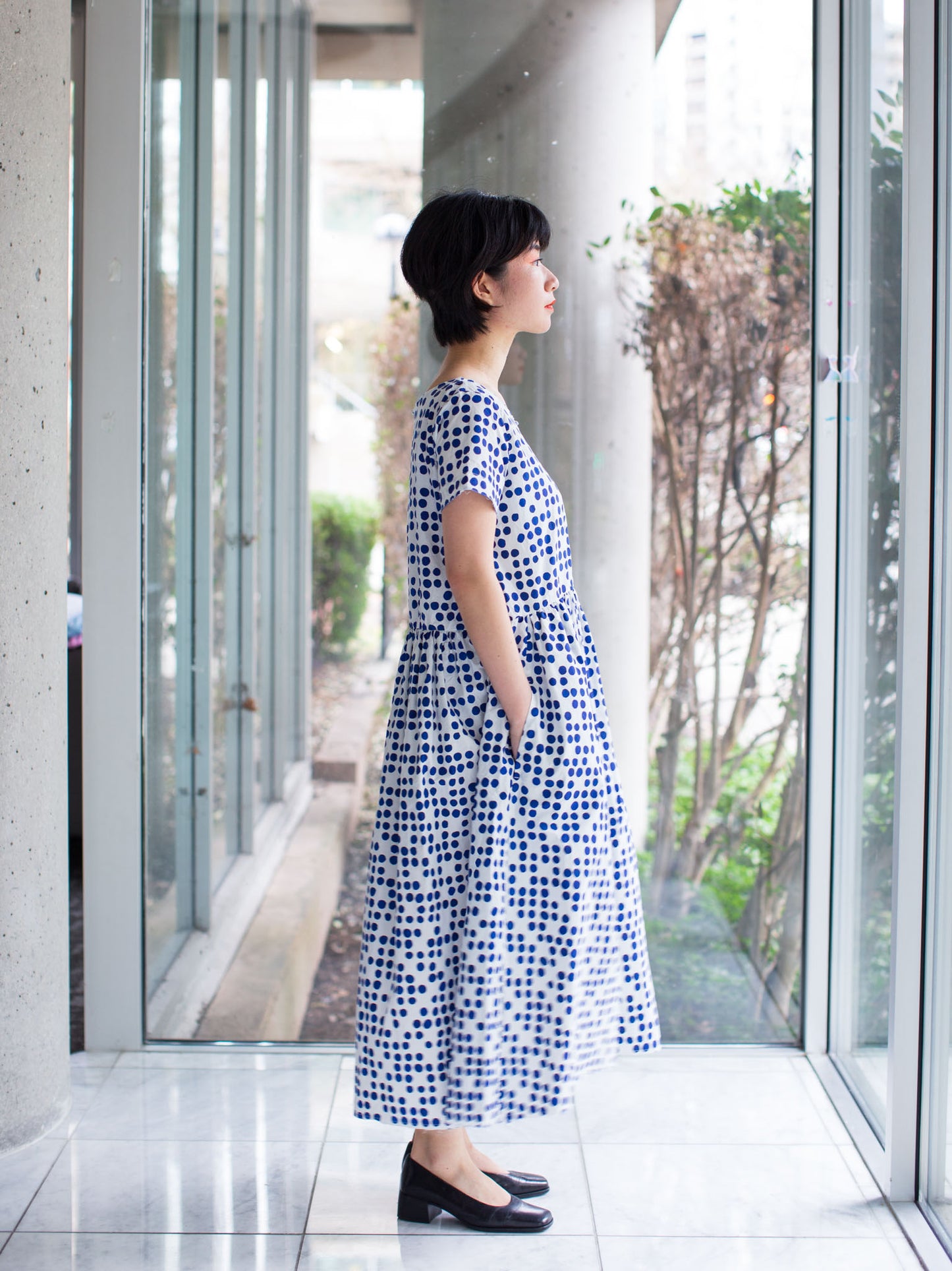 Hannoh Wessel Dress Print Ramira (Blue Dots)