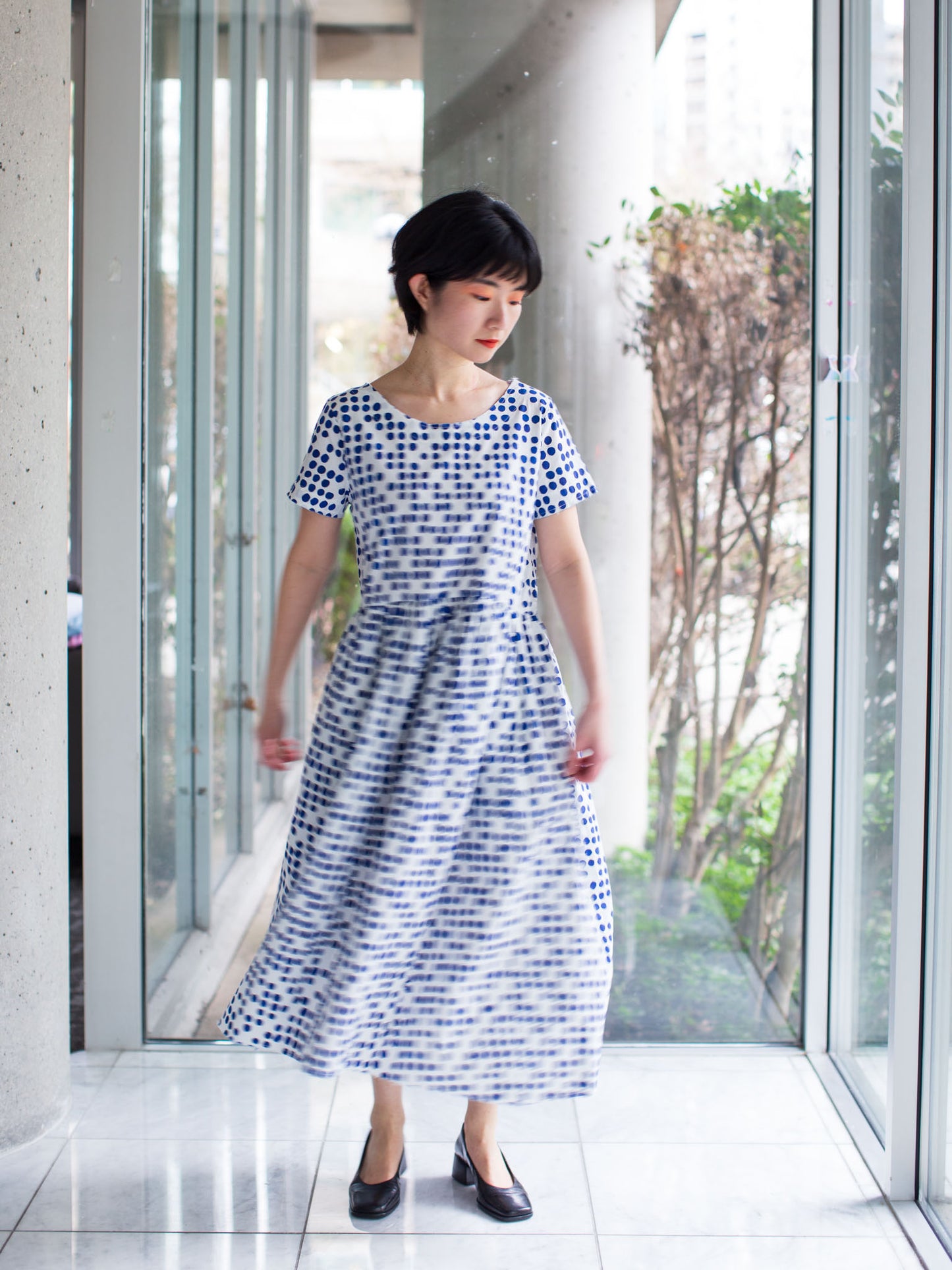 Hannoh Wessel Dress Print Ramira (Blue Dots)