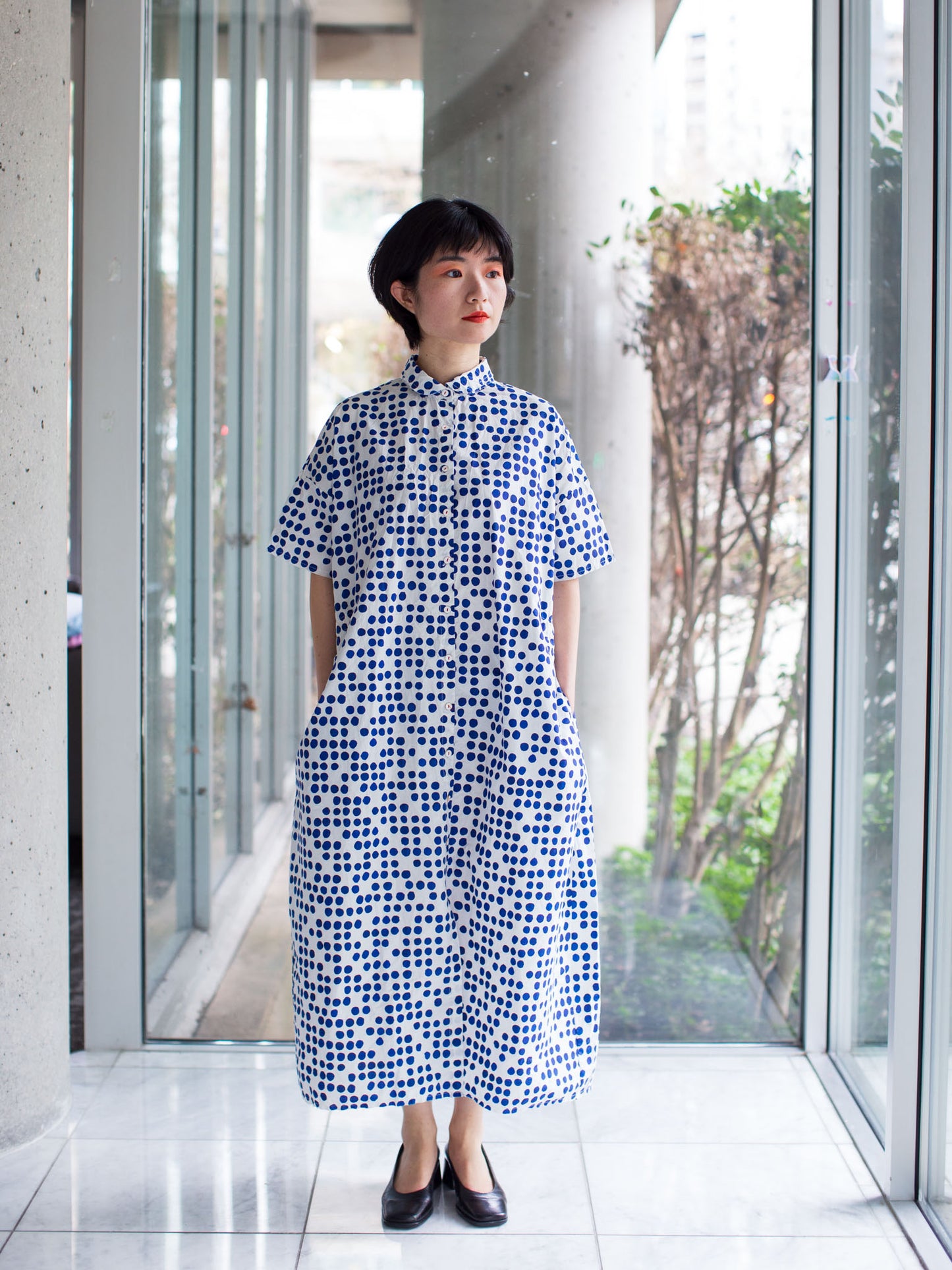 Hannoh Wessel Dress Print Reana (Blue Dots)